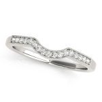 Curverd Wedding Ring, in White Gold - 50857