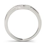 Curverd Wedding Ring, in White Gold - 50857