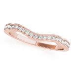 Curverd Wedding Ring, in Rose Gold - 50858