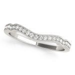 Curverd Wedding Ring, in White Gold - 50858