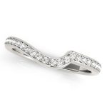 Curverd Wedding Ring, in White Gold - 50860