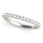 Prong Set Wedding Ring, in White Gold - 50861