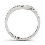 Curverd Wedding Ring, in White Gold - 50866