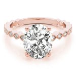 Vintage Engagement Ring, Oval Shape, in Rose Gold - 84625