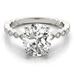 Vintage Engagement Ring, Oval Shape, in White Gold - 84625