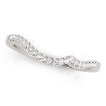 Curverd Wedding Ring, in White Gold - 50915