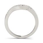 Curverd Wedding Ring, in White Gold - 50915