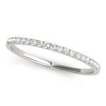 Prong Set Wedding Ring, in White Gold - 50921