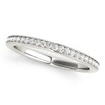 Prong Set Wedding Ring, in White Gold - 50935