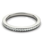 Prong Set Wedding Ring, in White Gold - 50935