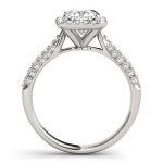 Multirow Engagement Ring, Pave Style, Cushion Shape, in Sterling Silver - 51013