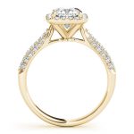 Multirow Engagement Ring, Pave Style, Cushion Shape, in Yellow Gold - 51013