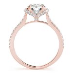 Side Stone Engagement Ring, Round Shape, in Rose Gold - 84746