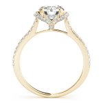 Side Stone Engagement Ring, Round Shape, in Yellow Gold - 84746