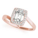 Tension Engagement Ring, Emerald Shape, in Rose Gold - 84762