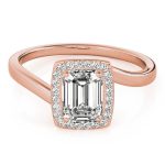 Tension Engagement Ring, Emerald Shape, in Rose Gold - 84762