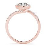 Halo Engagement Ring, Round Shape, in Rose Gold - 84766