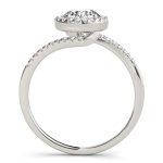 Halo Engagement Ring, Round Shape, in White Gold - 84766