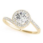 Halo Engagement Ring, Round Shape, in Yellow Gold - 84766