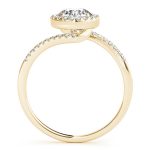 Halo Engagement Ring, Round Shape, in Yellow Gold - 84766