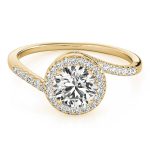 Halo Engagement Ring, Round Shape, in Yellow Gold - 84766