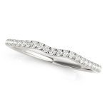 Curverd Wedding Ring, in White Gold - 50922