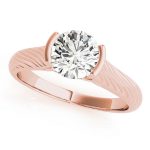 Solitaire Engagement Ring, Round Shape, in Rose Gold - 50964