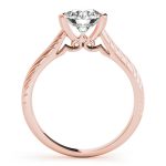 Solitaire Engagement Ring, Round Shape, in Rose Gold - 50964