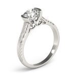 Solitaire Engagement Ring, Round Shape, in White Gold - 50964