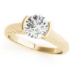 Solitaire Engagement Ring, Round Shape, in Yellow Gold - 50964