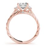 Vintage Engagement Ring, Square Shape, in Rose Gold - 50974