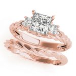 Vintage Engagement Ring, Square Shape, in Rose Gold - 50974