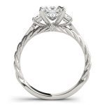 Vintage Engagement Ring, Square Shape, in White Gold - 50974