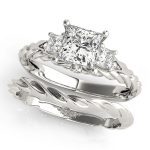 Vintage Engagement Ring, Square Shape, in White Gold - 50974