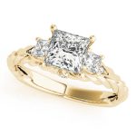 Vintage Engagement Ring, Square Shape, in Yellow Gold - 50974