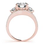 Three Stone Engagement Ring, Round Shape, in Rose Gold - 84806