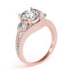 Three Stone Engagement Ring, Round Shape, in Rose Gold - 84806