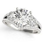 Three Stone Engagement Ring, Round Shape, in Platinum - 84806