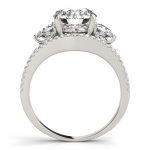 Three Stone Engagement Ring, Round Shape, in White Gold - 84806