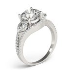 Three Stone Engagement Ring, Round Shape, in Platinum - 84806