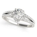 Halo Engagement Ring, Round Shape, in Sterling Silver - 84818