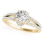 Halo Engagement Ring, Round Shape, in Yellow Gold - 84818