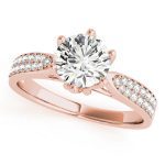 Pave Engagement Ring, Round Shape, in Rose Gold - 84826