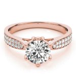 Pave Engagement Ring, Round Shape, in Rose Gold - 84826