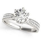 Pave Engagement Ring, Round Shape, in Sterling Silver - 84826