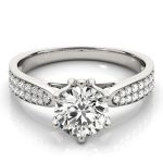 Pave Engagement Ring, Round Shape, in Sterling Silver - 84826