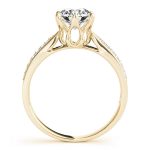 Pave Engagement Ring, Round Shape, in Yellow Gold - 84826