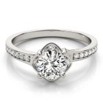 Halo Engagement Ring, Round Shape, in White Gold - 84827