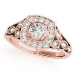 Vintage Engagement Ring, Round Shape, in Rose Gold - 84830