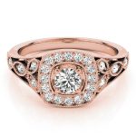 Vintage Engagement Ring, Round Shape, in Rose Gold - 84830